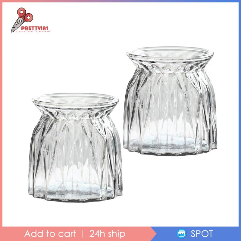 Set 2 Lọ Thủy Tinh Trồng Cây Prettyia1 [Prettyia1] Cho Nhà Hàng / Văn Phòng