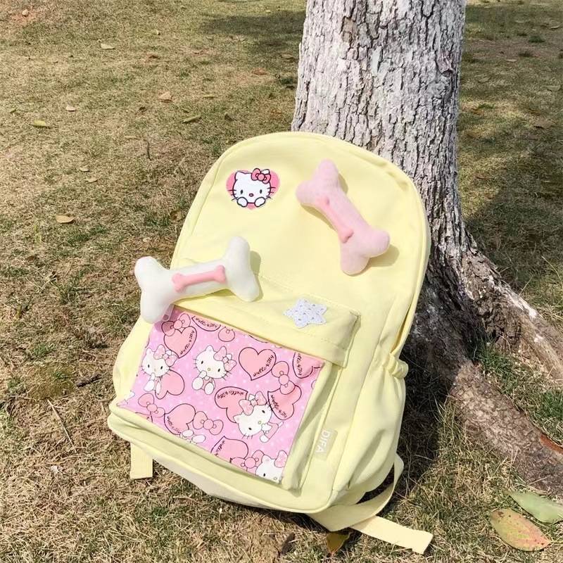 Balo Cỡ Lớn Đa Năng In Họa Tiết Sanrio Hello Kitty Dễ Thương Thời Trang Cho Nam Và Nữ