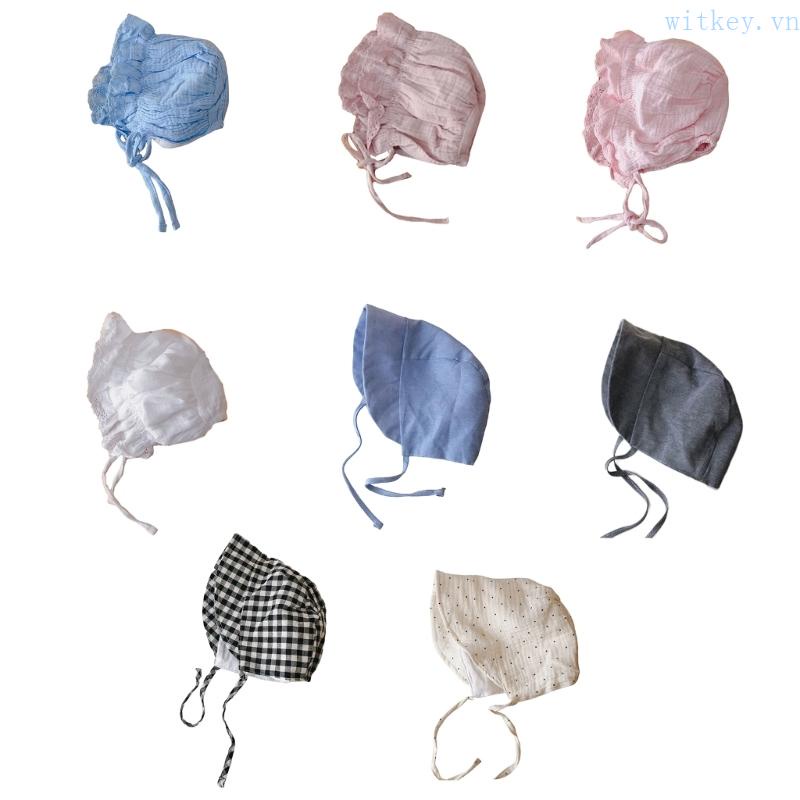 Mũ Bonnet Vải Cotton Mềm Mại Đáng Yêu Cho Bé Trai Và Gái