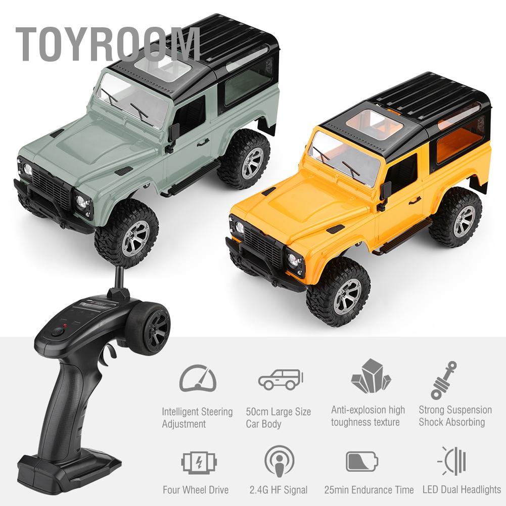 ToyRoom 2.4GHz 1/16 Tỷ lệ 4 bánh Đèn pha LED kép Off Road RC Car Toy