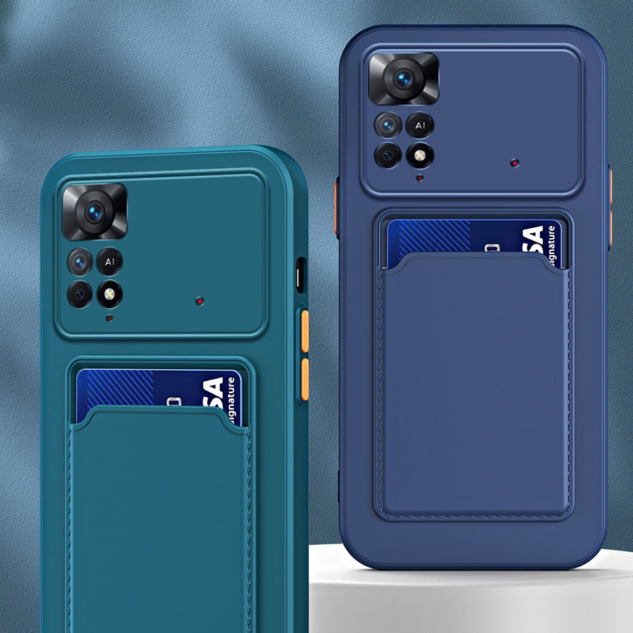 Ốp Điện Thoại Silicon Mềm Có Ngăn Đựng Thẻ Cho Xiaomi Redmi Note 12 Pro Plus 5G 4G 11 10 Pro 11s 10 10s
