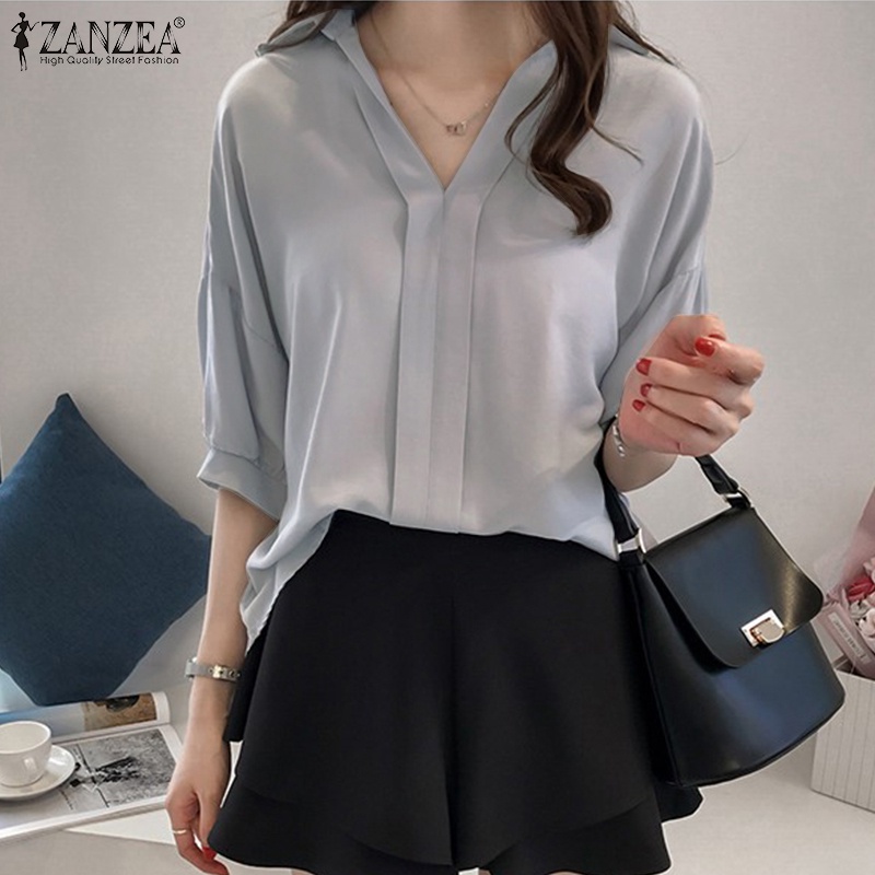 Zanzea Áo Nữ Tay Ngắn Cổ Chữ V Thời Trang Quyến Rũ