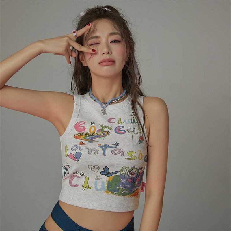 Áo Thun Tay Ngắn In Họa Tiết Hoạt Hình Phong Cách Hàn Quốc Thời Trang Mùa Hè Cho Nữ