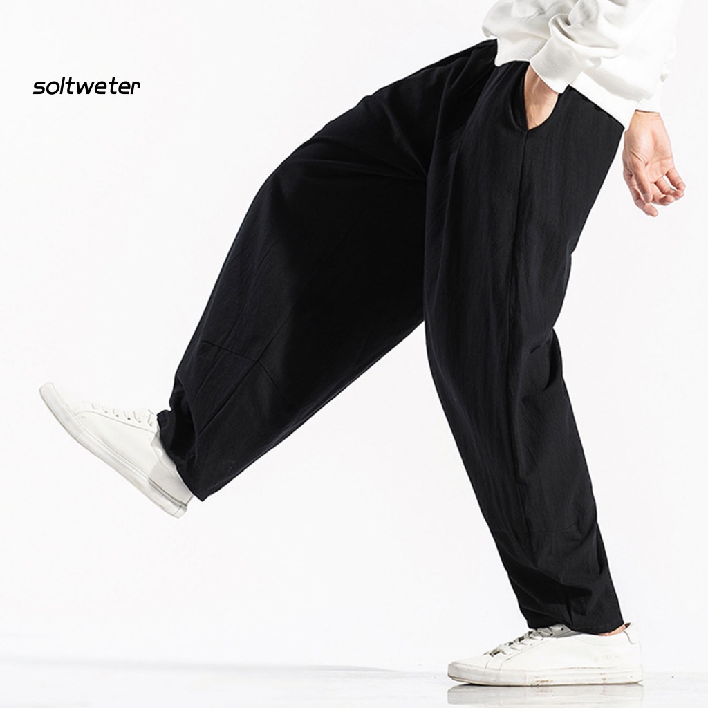 Quần Dài Dây Rút Màu Sắc Đơn Giản Thời Trang Cho Nam