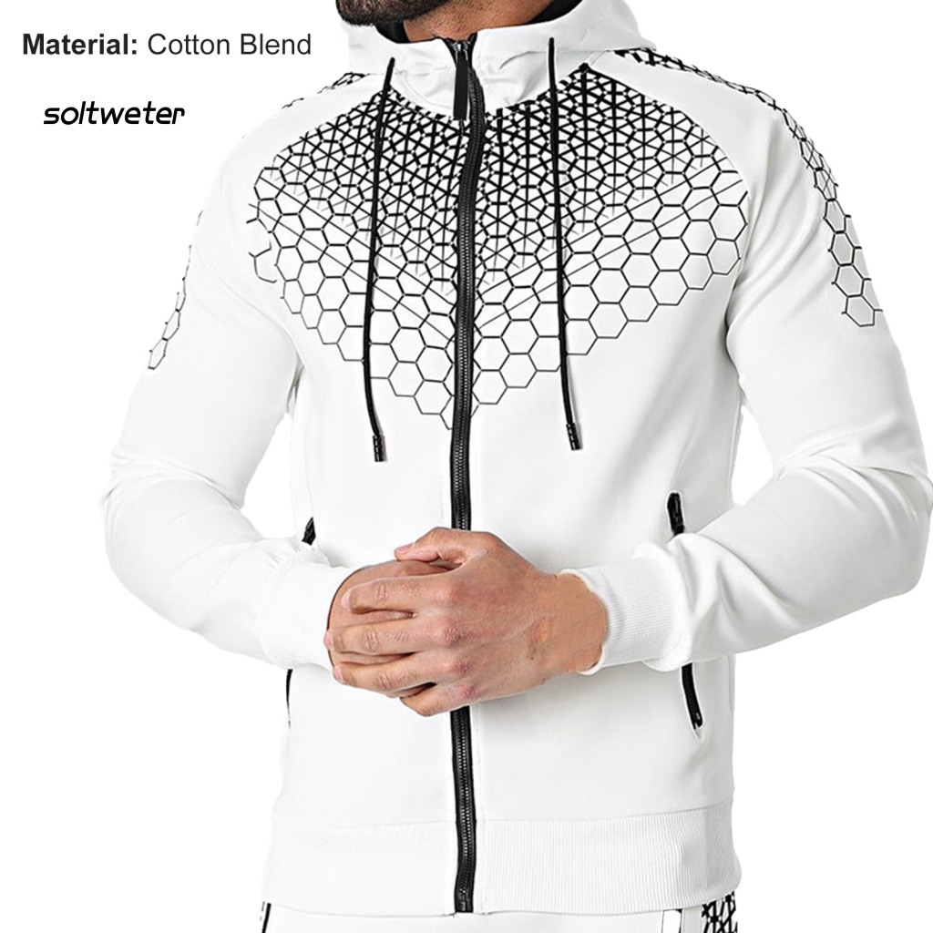 St Áo Khoác Cotton Pha Có Mũ Trùm In Họa Tiết Mịn Màng Thoải Mái Mùa Thu Cho Nam