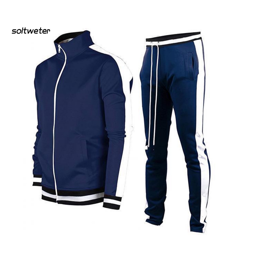 Set Đồ Thể Thao 2 Món Gồm Áo Nỉ Cổ Đứng Tay Dài Có Khóa Kéo Và Quần Dài Dây Rút Ấm Áp