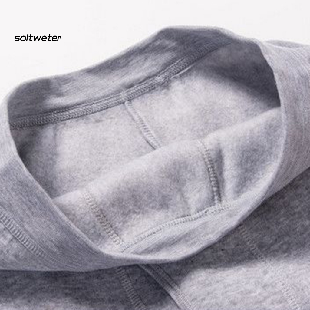 Bộ Đồ Lót 2 Mảnh Gồm Áo Cổ Thuyền Tay Dài Vải Lông Dày Dặn Lưng Cao Co Giãn Chống Dầu Mỡ Độ Co Giãn Cao Cho Nam