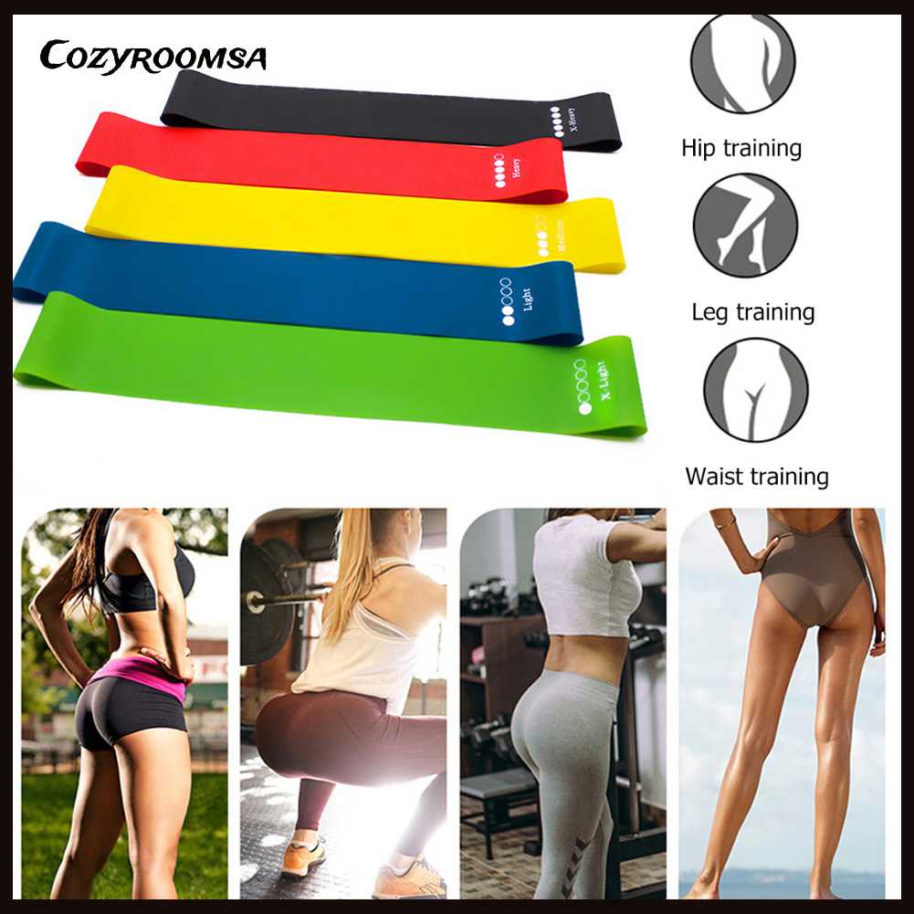 Set 5 Dây Đai Co Giãn Bằng TPE Dùng Để Tập Yoga / Thể Hình