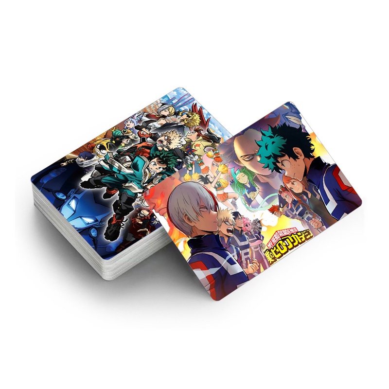 Hộp 30 Tấm Thẻ Ảnh Lomo Hai Mặt In Hình Anime My Hero Academia