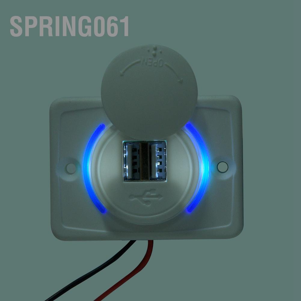 Spring061 Bộ sạc USB sửa đổi ô tô 3.1A với điện thoại cổng kép LED