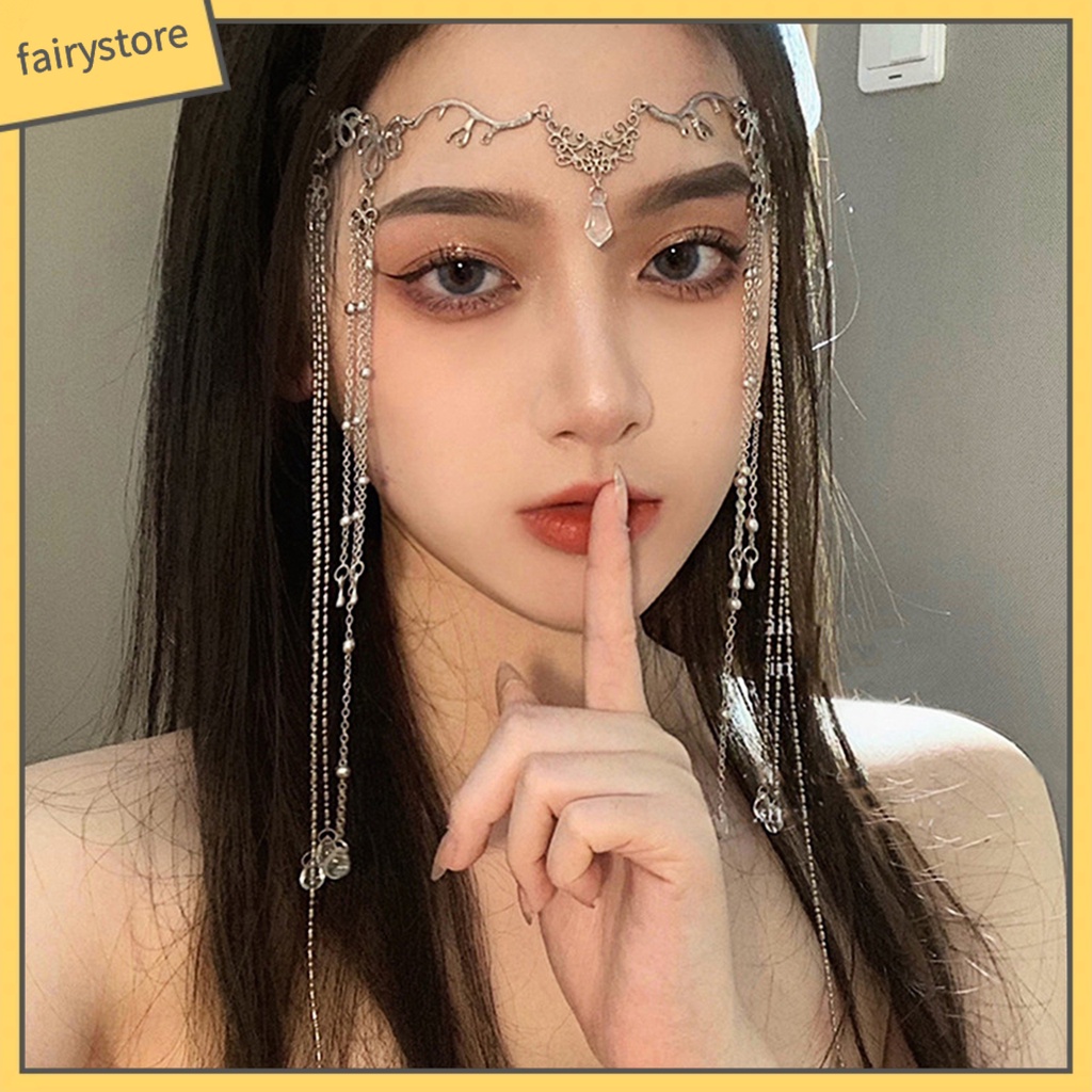 Cài Tóc Chuỗi Hạt Phối Tua Rua Phong Cách Cổ Điển Thanh Lịch Dành Cho Nữ