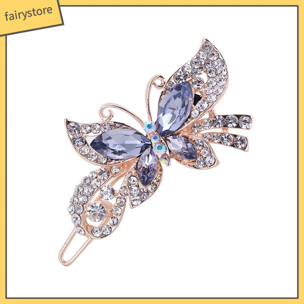 Kẹp Tóc Hình Bướm Đính Đá Thời Trang Cho Nữ