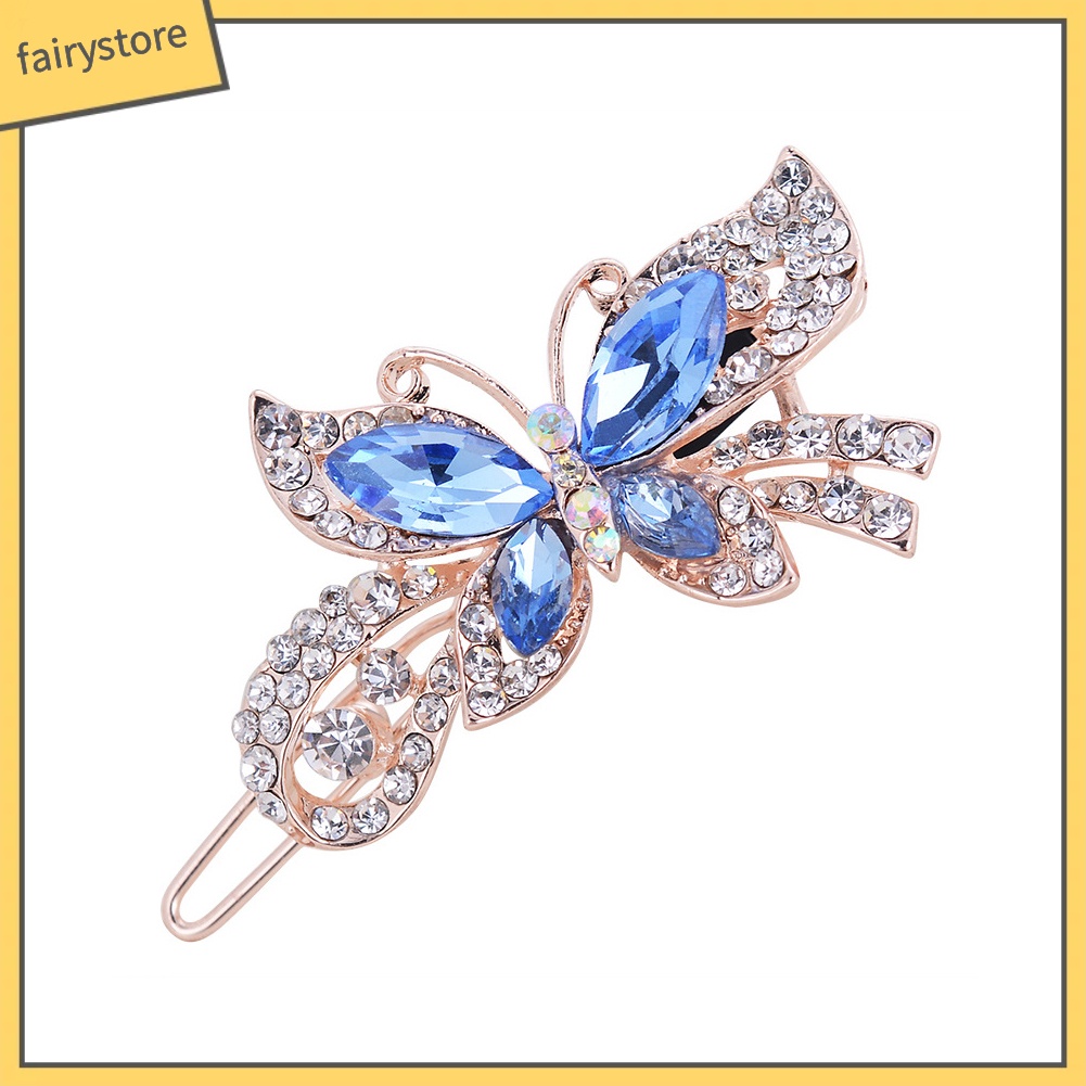 Kẹp Tóc Hình Bướm Đính Đá Thời Trang Cho Nữ