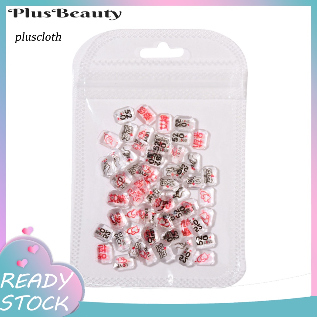 Set 50 Phụ Kiện Trang Trí Móng Tay Nghệ Thuật Bằng Resin Họa Tiết Nhân Vật Trung Hoa Sáng Tạo DIY