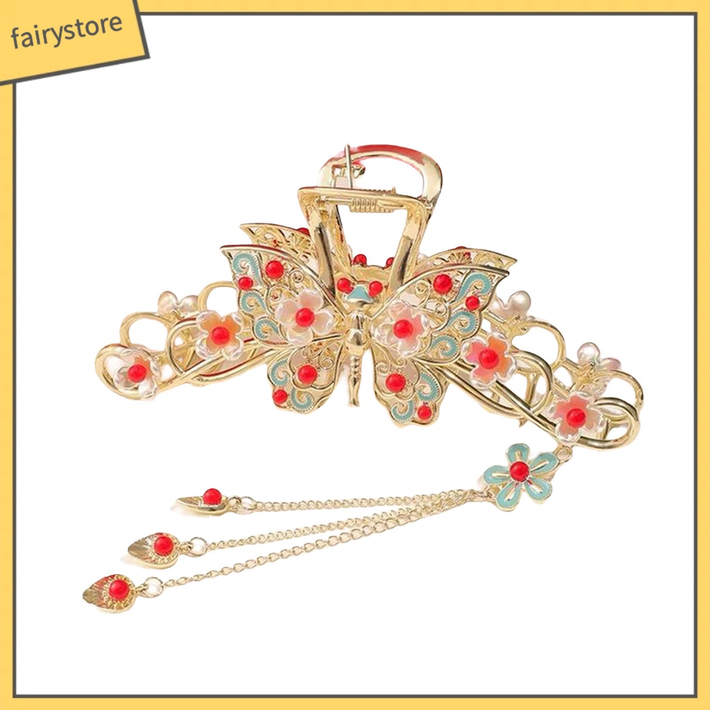 Kẹp Tóc Đính Hạt Và Hoa Tua Rua Nhiều Màu Chống Trượt Cho Nữ