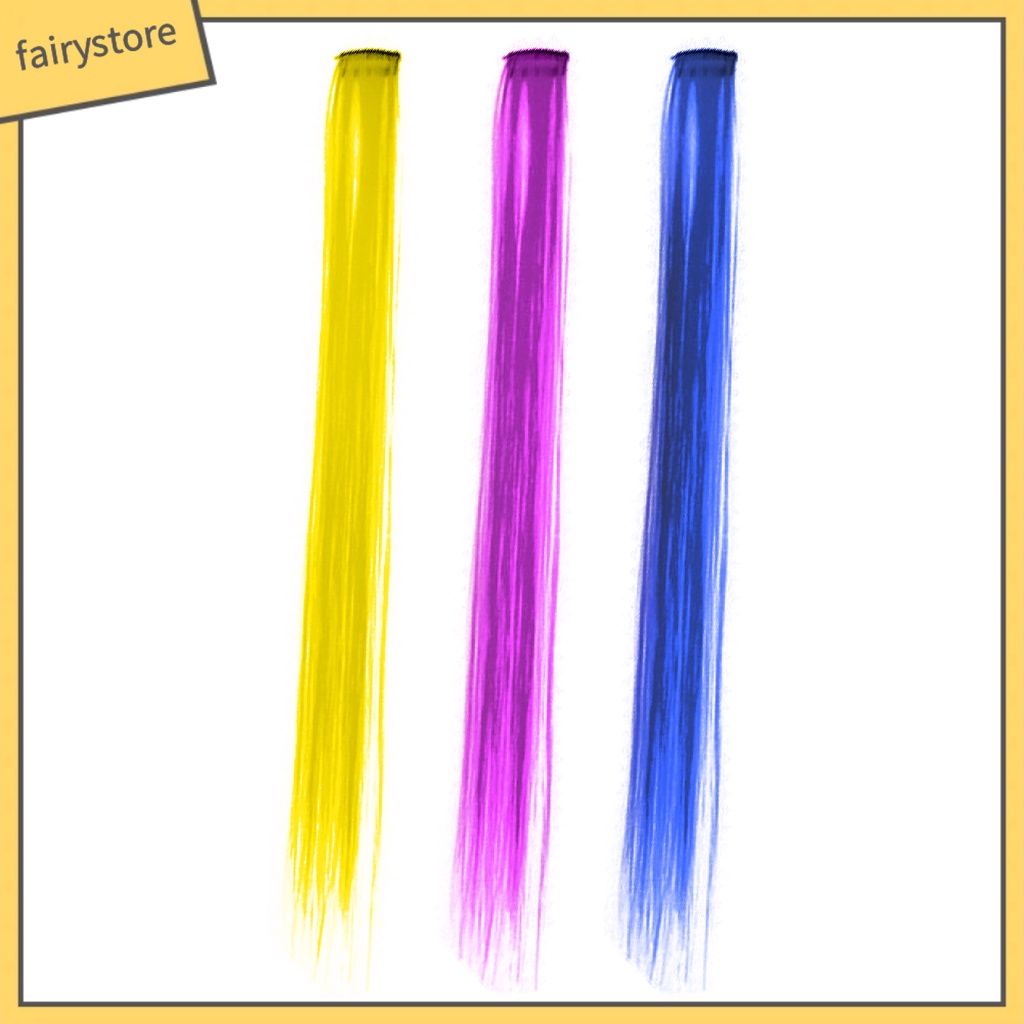 Set 2 / 3 Kẹp Tóc Giả Thẳng / Tóc Vô Hình Nhiều Màu Chịu Nhiệt Độ Cao