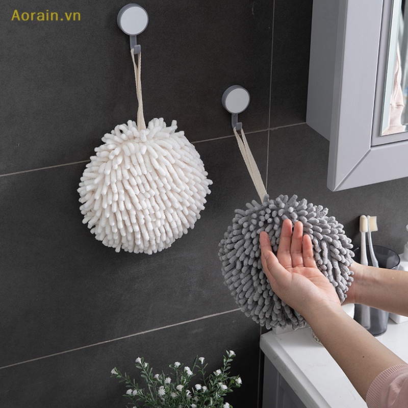 {Aorain} Khăn Lau Tay Nhà Bếp / Phòng Tắm Bằng Sợi Chenille Nhanh Khô Có Dây Treo
