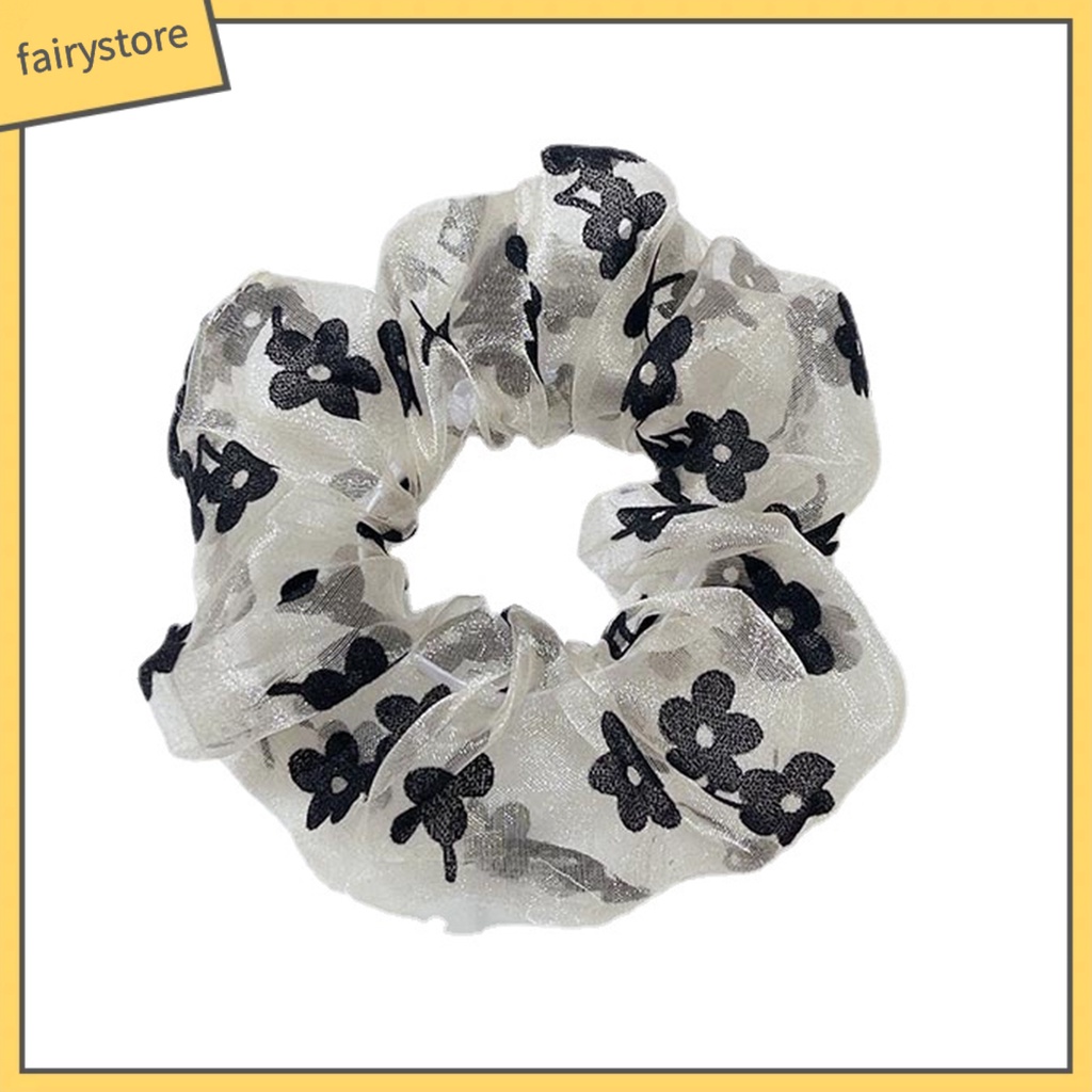 Dây Cột Tóc Co Giãn Chống Trượt Đính Hoa Xinh Xắn Cho Nữ