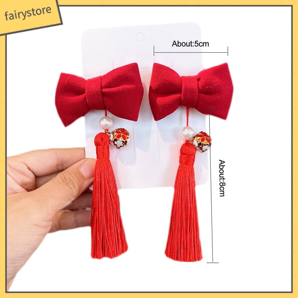 1 Cặp Kẹp Tóc Tua Rua Phong Cách Trung Hoa Cổ Điển Cho Bé Chụp Ảnh