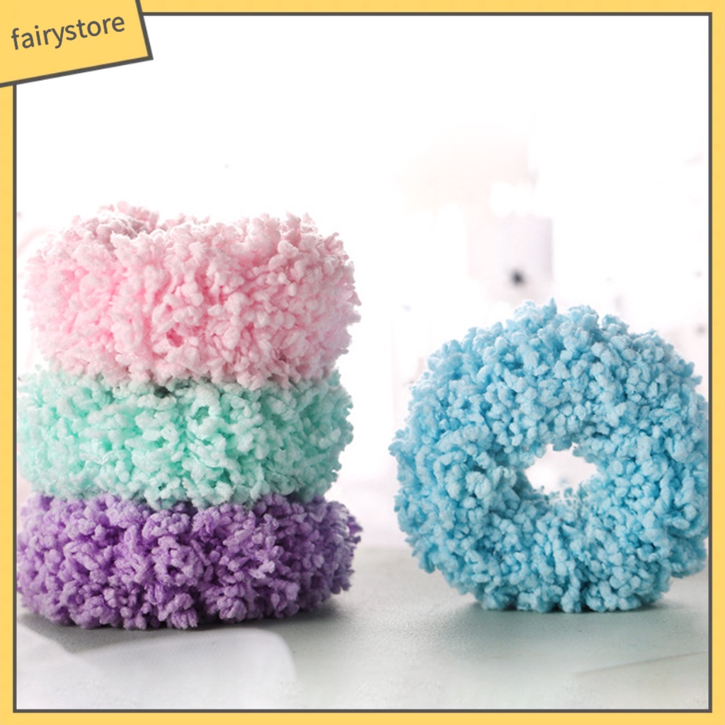 Dây Cột Tóc Màu Trơn Dày Dặn Mềm Mại Co Giãn Tốt Tiện Dụng Cho Nữ