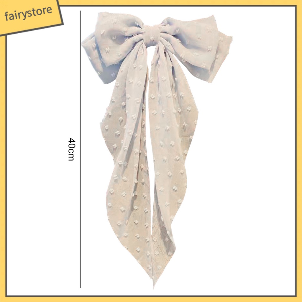 Kẹp Tóc Nơ Phối Dây Ruy Băng Tua Rua Chống Trượt Trang Trí Tóc Cho Nữ