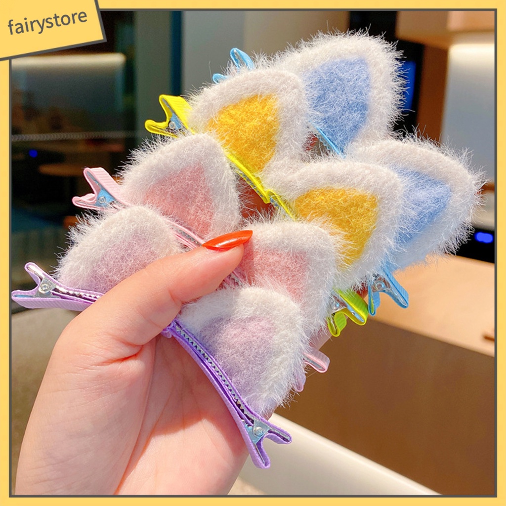 1 Cặp Kẹp Tóc Hình Tai Mèo Nhiều Màu Xinh Xắn