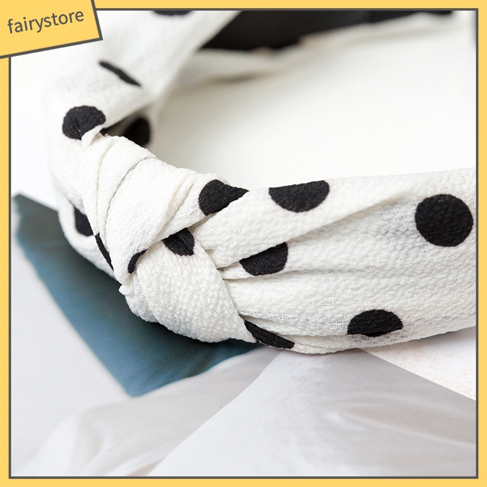 Băng Đô Nơ Cài Tóc Họa Tiết Chấm Bi Thời Trang Cho Nữ