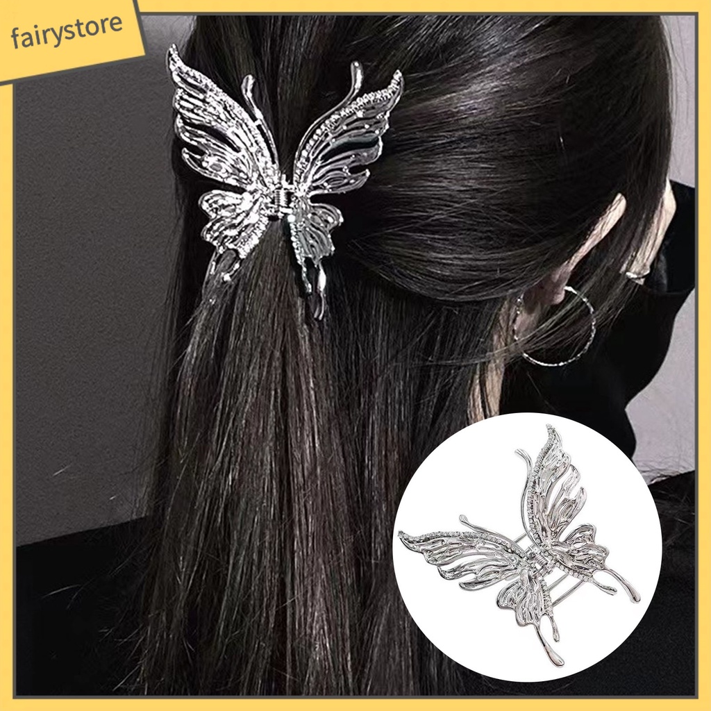 Kẹp Tóc Càng Cua Lớn Đính Đá Lấp Lánh Chống Trượt Phong Cách Hàn Quốc