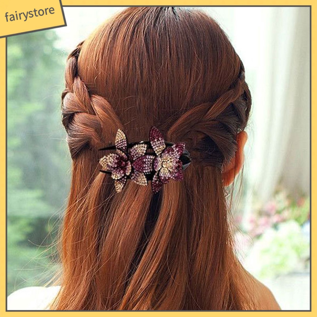 Kẹp Tóc Mỏ Vịt Đính Đá Hình Bông Hoa Xinh Xắn