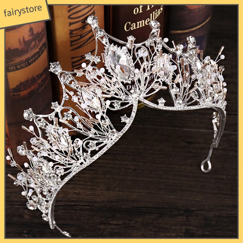 Cài Tóc Hình Vương Miện Đính Đá Lấp Lánh Cho Cô Dâu