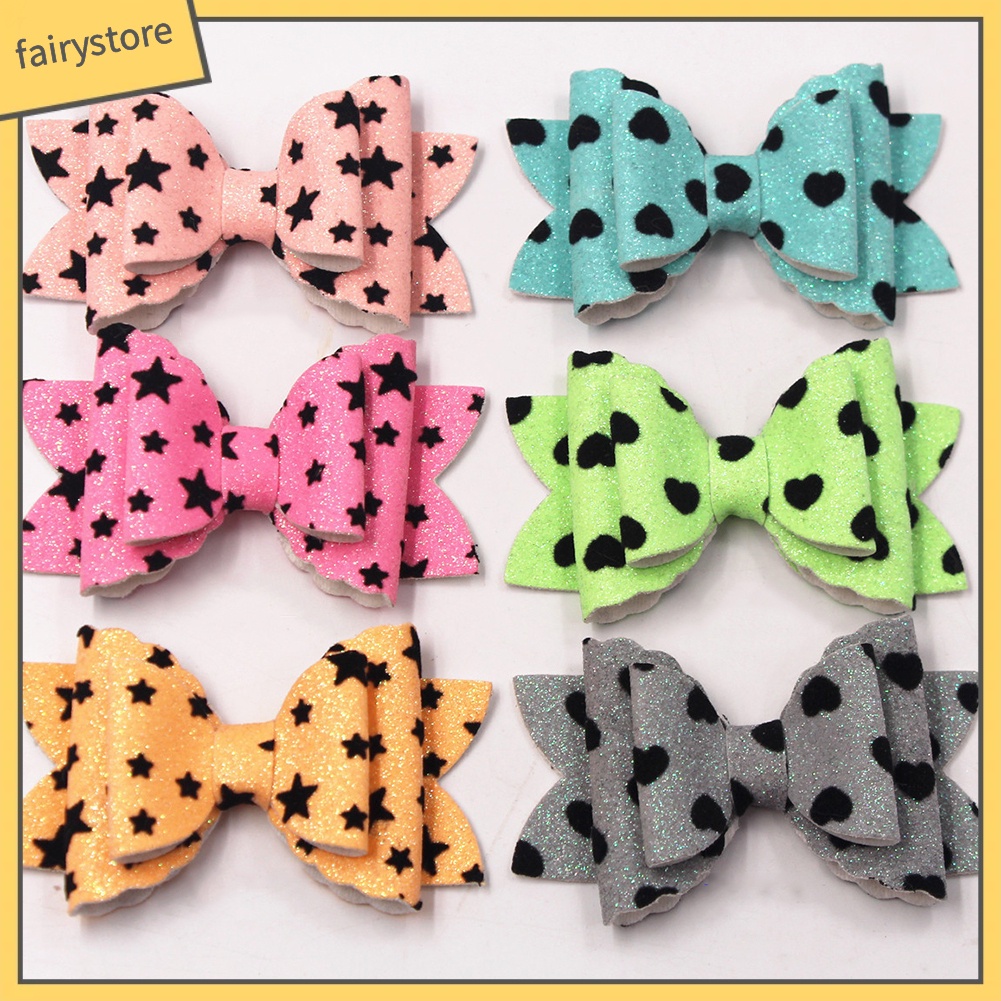 Kẹp Tóc Hình Ngôi Sao / Trái Tim Đính Kim Sa Lấp Lánh Xinh Xắn Cho Bé Gái