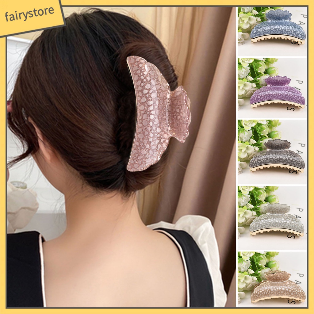 Kẹp Tóc Càng Cua Lớn Họa Tiết Chấm Bi Màu Sắc Ngọt Ngào Thời Trang