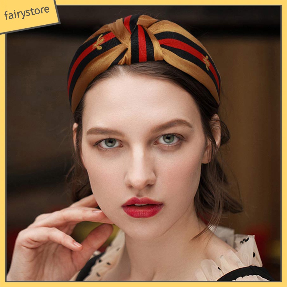 Băng Đô Vải Thêu Hình Ong Thời Trang Dành Cho Nữ