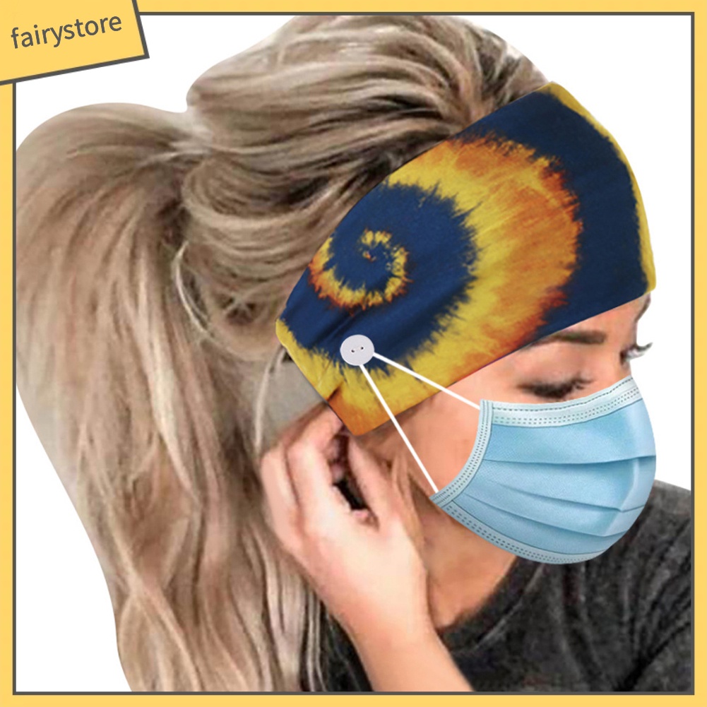 Băng Đô Cài Tóc Co Giãn In Họa Tiết Thời Trang Kèm / Không Nút Cài Tiện Dụng Cho Người Tập Yoga / Chạy