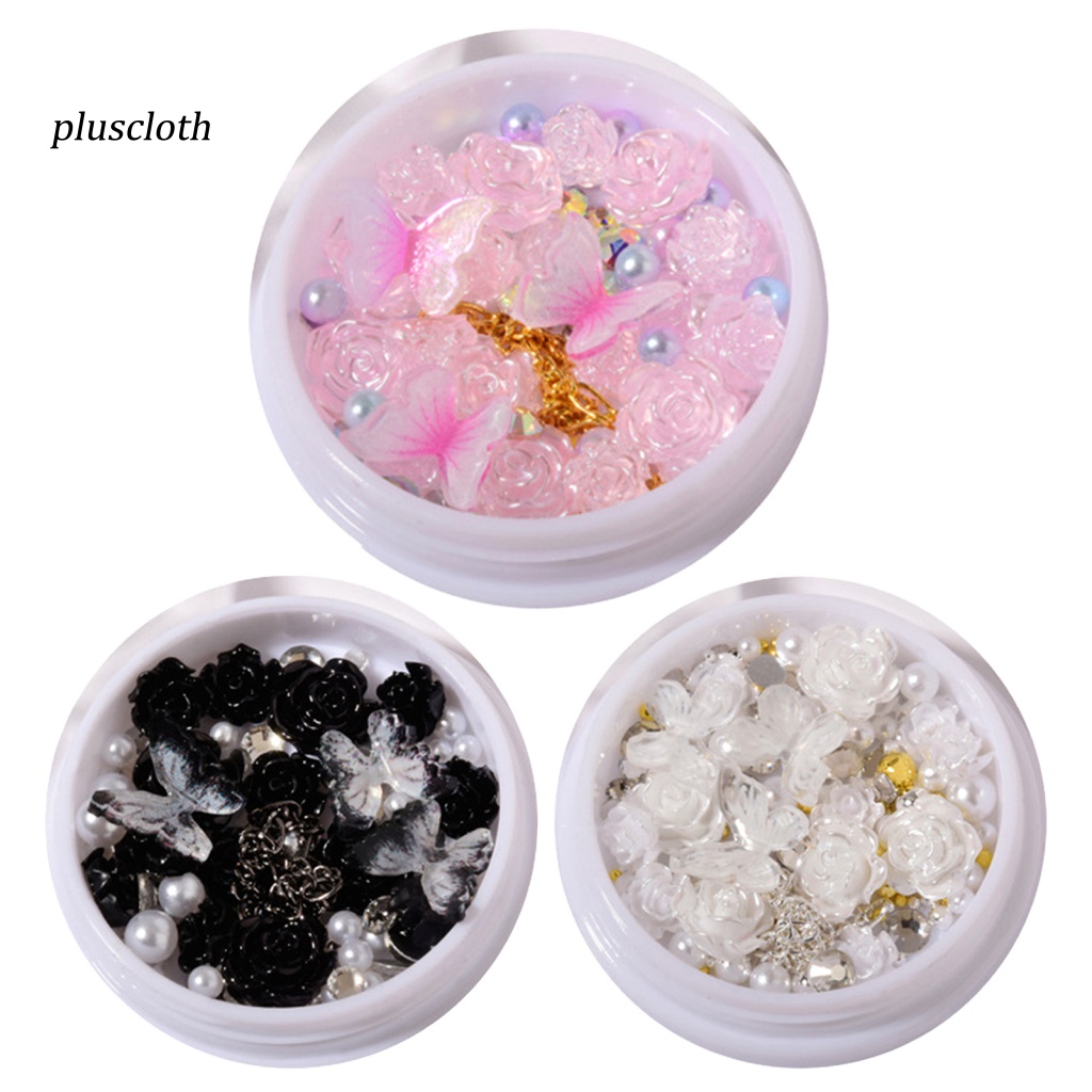 1 Hộp Nhãn Dán Trang Trí Móng Tay Nghệ Thuật Hình Hoa Trà 3D Thân Thiện Với Môi Trường