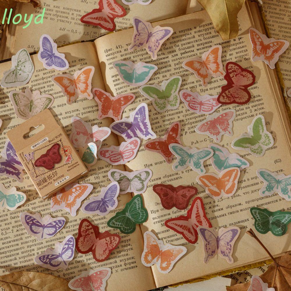 Lloyd Nhãn Dán Trang Trí Sổ Tay Hình Bướm Màu Đỏ Dùng Làm Quà Tặng Trường Học