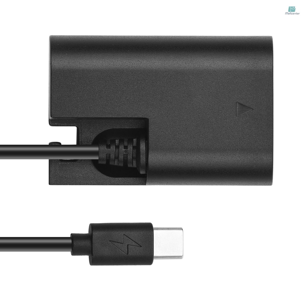 Andoer LP-E6 Dummy Battery USB-C Coupler Adapter DR-E6 Dummy Battery Coupler with USB Type-C Spring Power Cable Replacement for  EOS R R5 R6 90D 80D 70D 60D 60Da 5D Mark II III IV 6D Mark II 7D Mark I