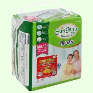 (HCM-MẪU MỚI) TÃ DÁN NGƯỜI GIÀ SUNMATE SIZE M/L10 (L10) MIẾNG