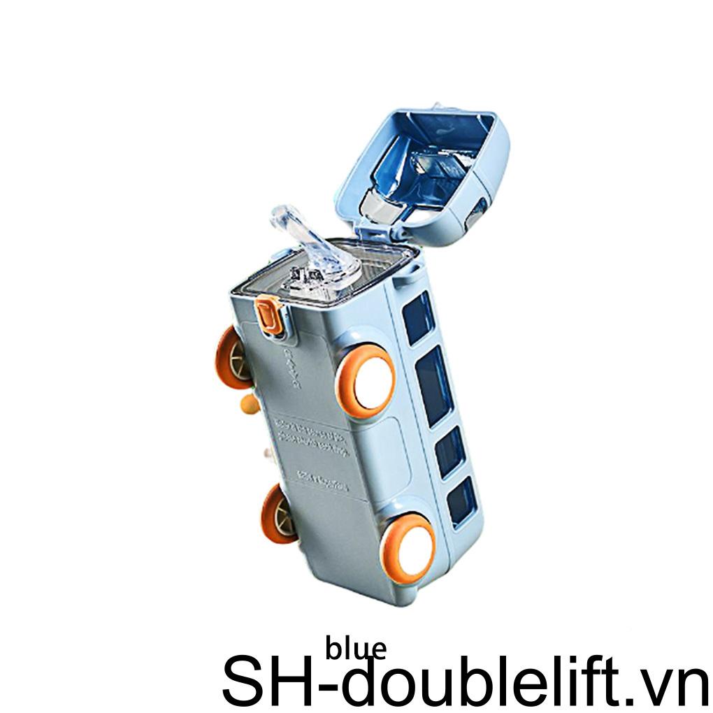 Bình Nước 500ml Có Ống Hút Và Dây Đeo Dễ Thương Cho Bé