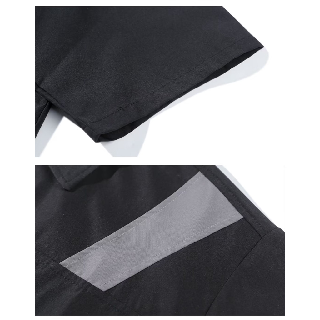 Áo polo Dáng Rộng Tay Ngắn Có Túi Size M-5XL Thời Trang Dành Cho Nam Giới