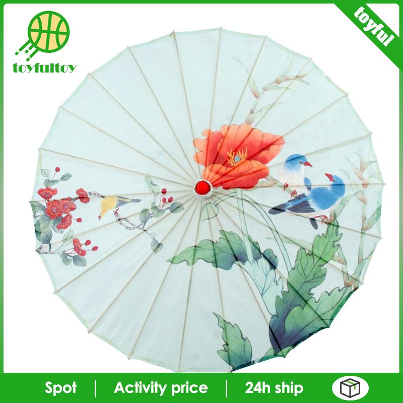 Dù Giấy Dầu Lụa 32 inch Phong Cách Trung Hoa