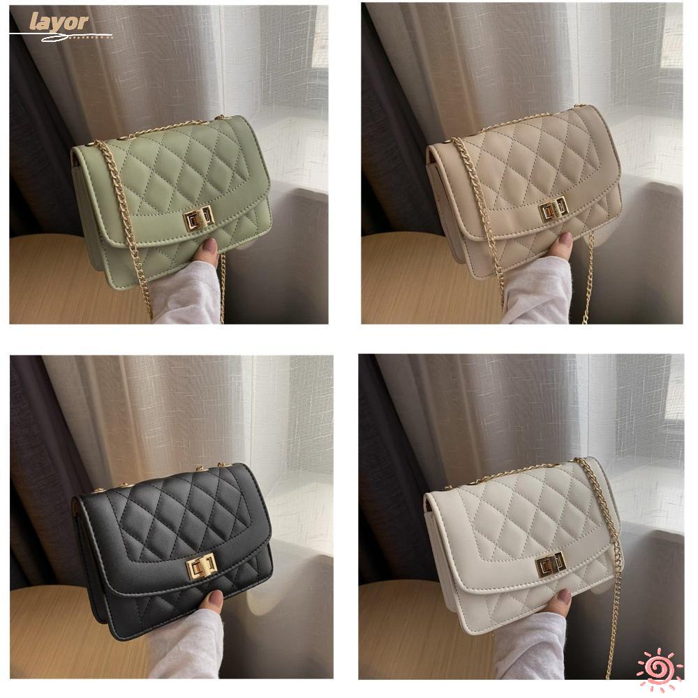 Túi Đeo Vai Phối Dây Xích Thiết Kế Hình Thoi Kiểu Dáng Thời Trang Mới