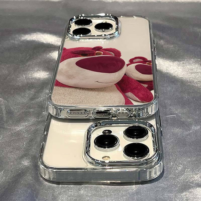 ✅Ốp Điện Thoại Mềm Chống Sốc Họa Tiết Gấu Và Dâu Tây QRH0 Cho Apple 11plus14proins Style 713 iPhone12 8 max