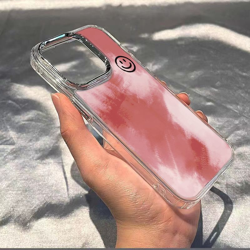 ✅Ốp Điện Thoại Mềm Chống Sốc Họa Tiết Graffiti Màu Hồng Cho Iphone 128 13In 7 max 11 14Pro YKB5