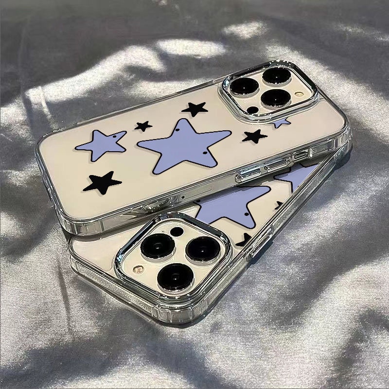 ✅Ốp Điện Thoại Mềm Họa Tiết Hoạt Hình Dễ Thương Cho iPhone 13 13121114Ốp Điện Thoại Chống Sốc Màu Xanh Dương Đen Đơn Giản Cho maxins78plus QDUE