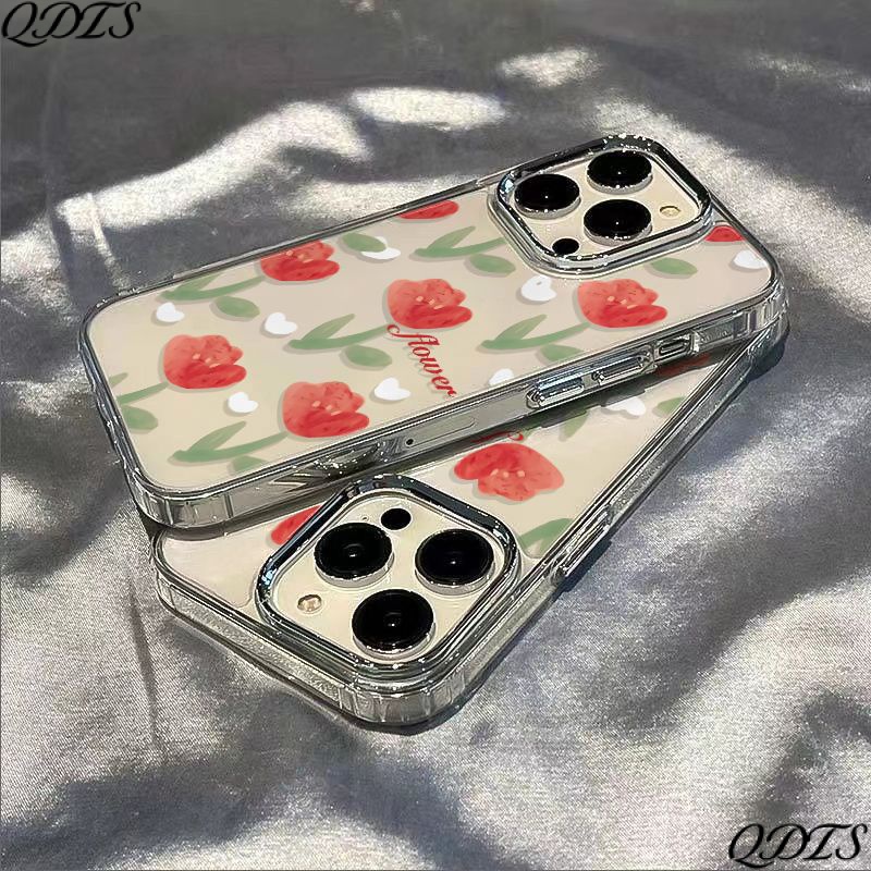 ✅Ốp Điện Thoại Mềm Chống Sốc Họa Tiết Hoa Tulip Cho Iphone 12 8 7 Max Xs Plus 13 14pro 11