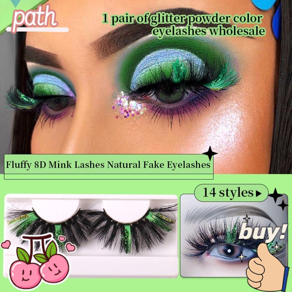 1 Cặp Lông Mi Giả Dài Tự Nhiên Nhiều Màu Sắc