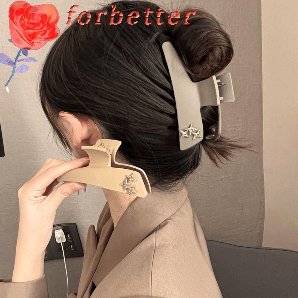 Kẹp Tóc Càng Cua Bằng Acrylic Màu Trơn Hình Ngôi Sao Thanh Lịch Thời Trang Cho Nữ