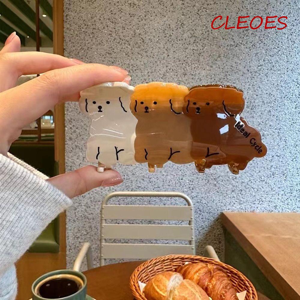 Cleoes Acetate Kẹp Tóc Đuôi Ngựa Lớn Hình Học Chữ Cái Sáng Tạo Dễ Thương Phong Cách Hàn Quốc