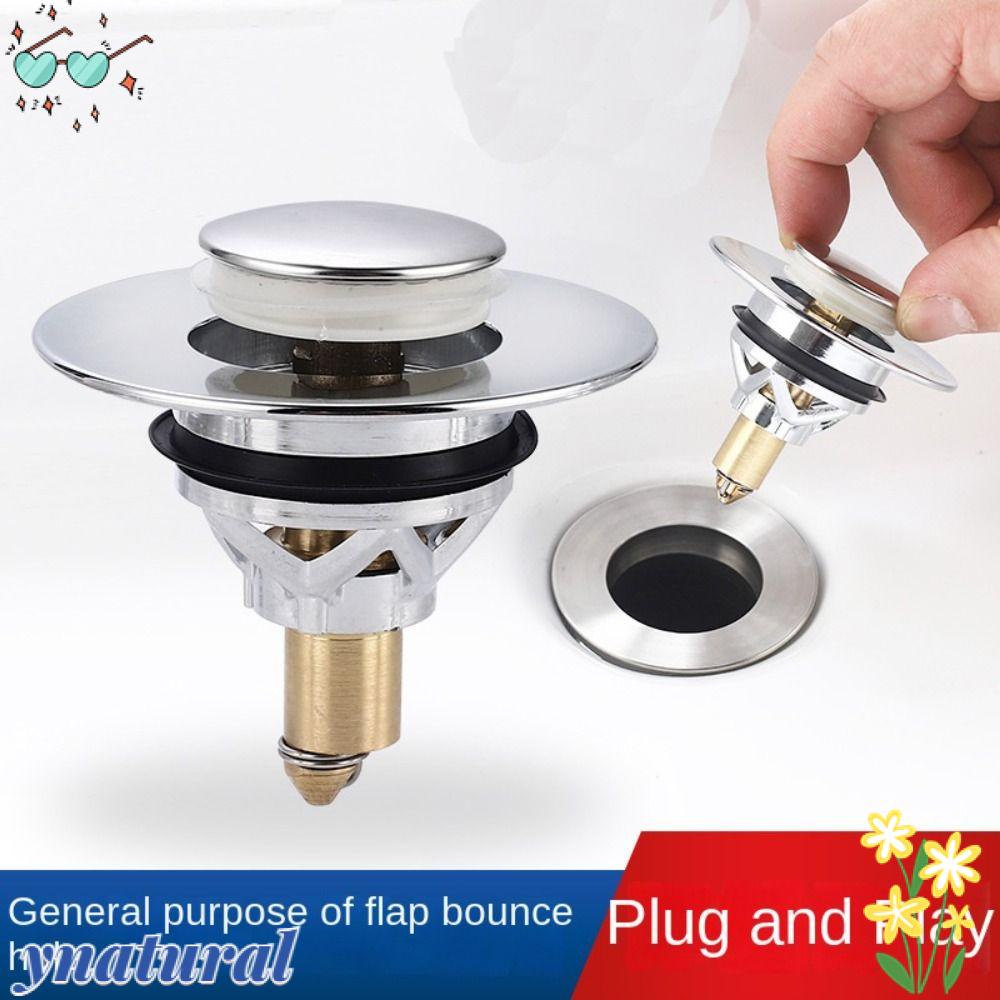 Ynatural Pop Up Phụ Kiện Lọc Cống Thoát Nước Bồn Tắm Quầy Barth Có Nút Chặn Màu Đen Dành Cho Phòng Tắm